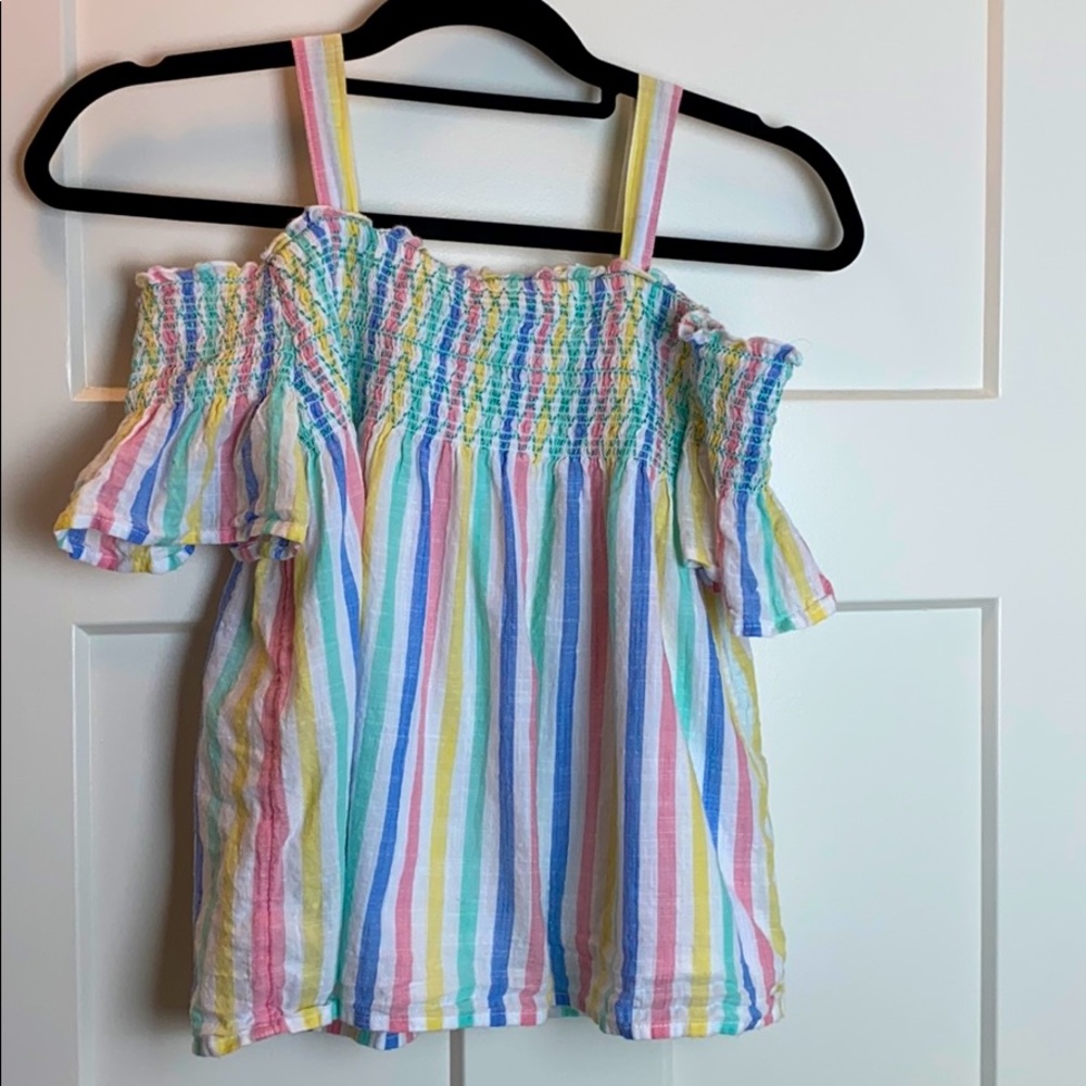Cat & Jack off shoulder, striped tank top shirt